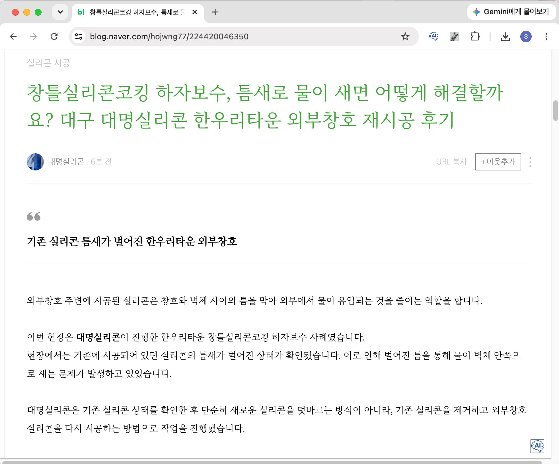 대명실리콘 네이버 블로그